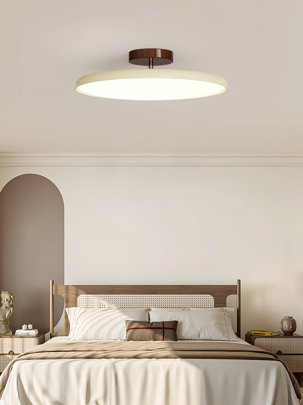 Bauhaus Swivel Arm Ceiling Light, Dimmable LED Disc Lamp