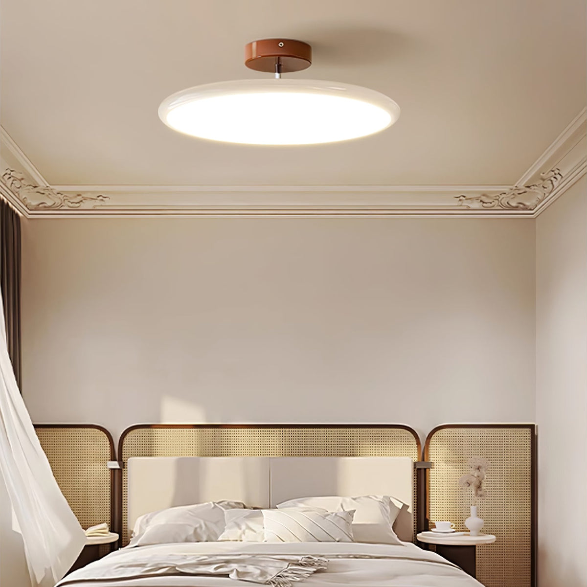 Bauhaus Swivel Arm Ceiling Light, Dimmable LED Disc Lamp
