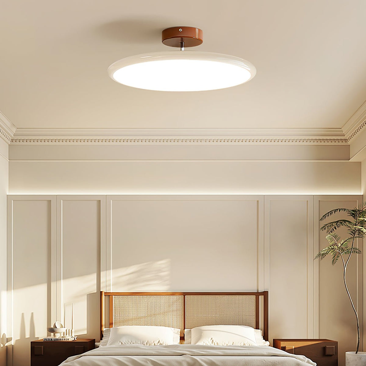 Bauhaus Swivel Arm Ceiling Light, Dimmable LED Disc Lamp