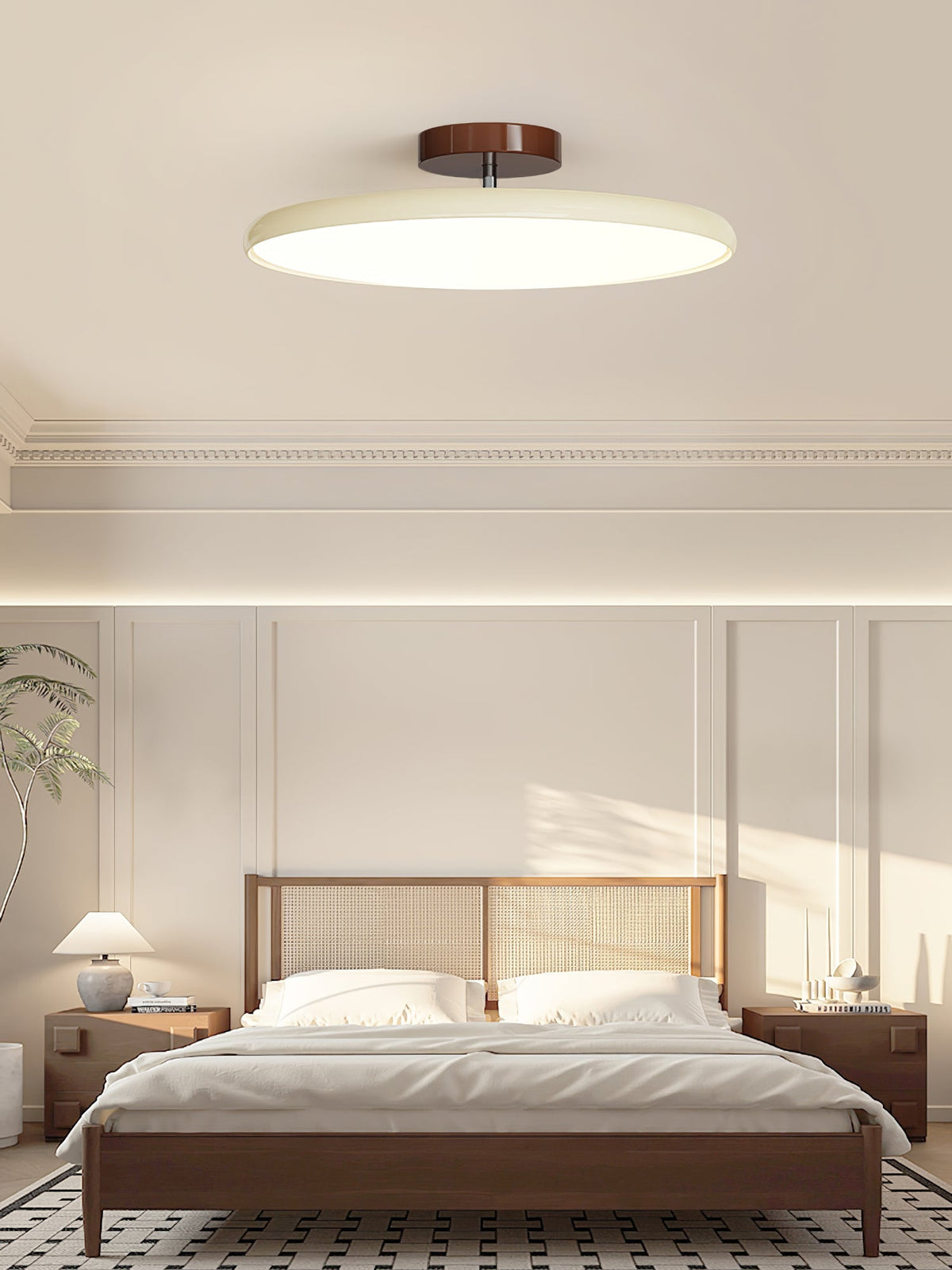 Bauhaus Swivel Arm Ceiling Light, Dimmable LED Disc Lamp