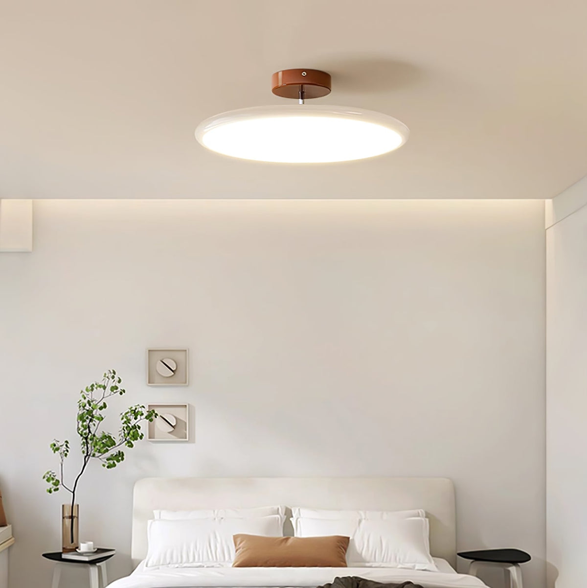 Bauhaus Swivel Arm Ceiling Light, Dimmable LED Disc Lamp