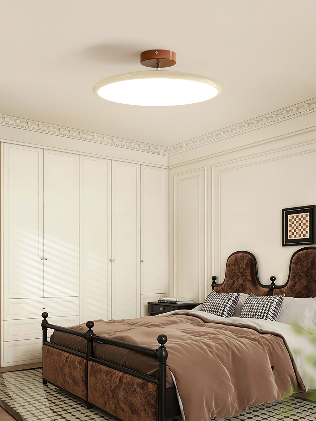Bauhaus Swivel Arm Ceiling Light, Dimmable LED Disc Lamp