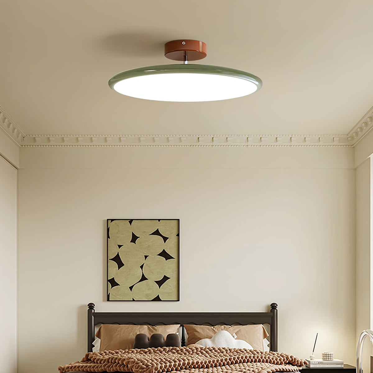 Bauhaus Swivel Arm Ceiling Light, Dimmable LED Disc Lamp