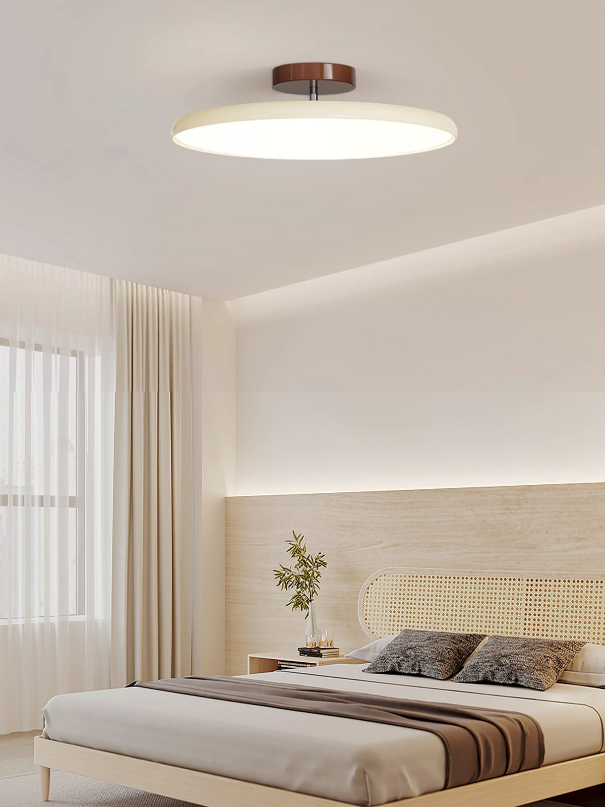 Bauhaus Swivel Arm Ceiling Light, Dimmable LED Disc Lamp
