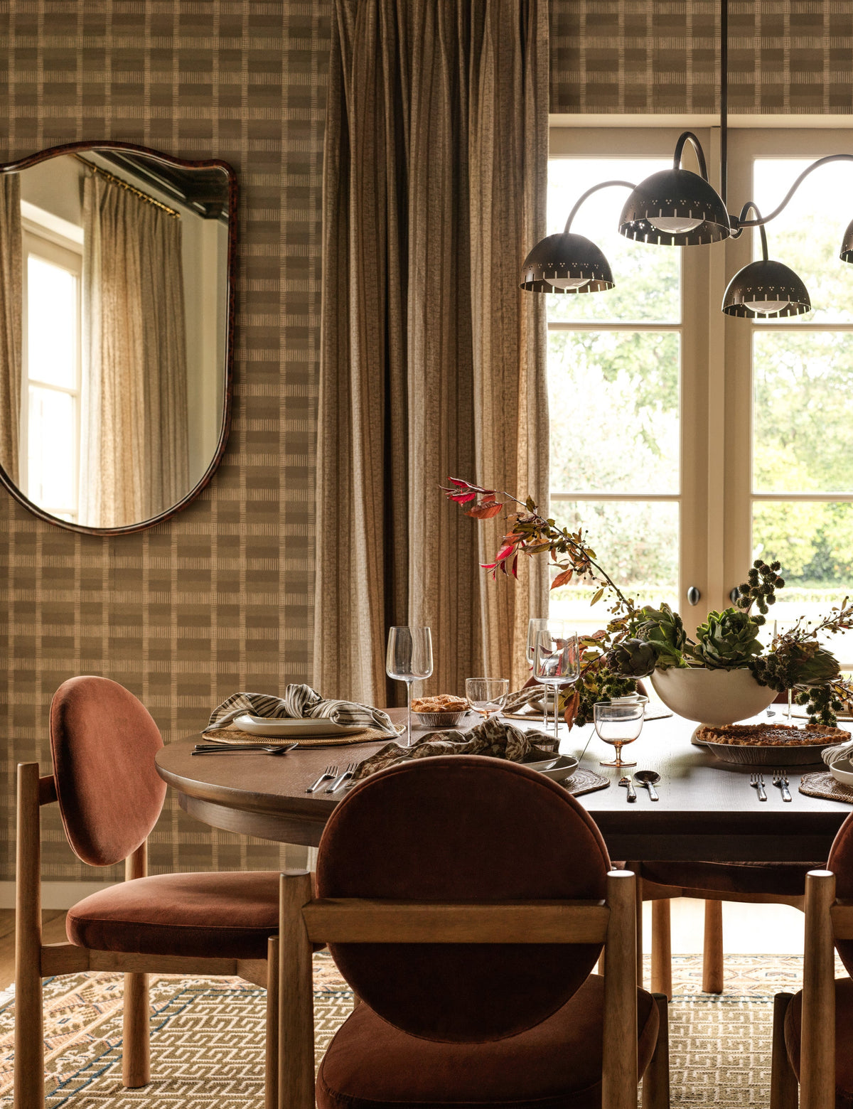Modern Dining Chair, Wood, Velvet or Basketweave Seat