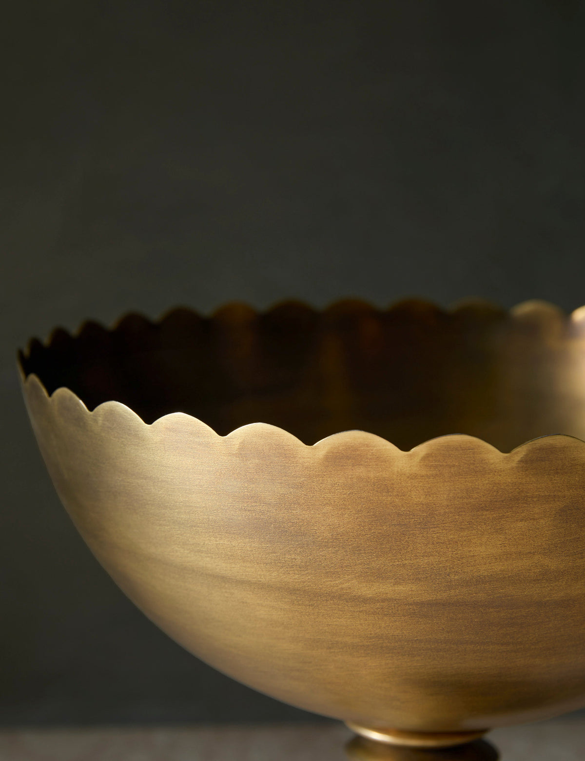 Scalloped Compote Bowls Set of 2, Brass or Pewter Finish