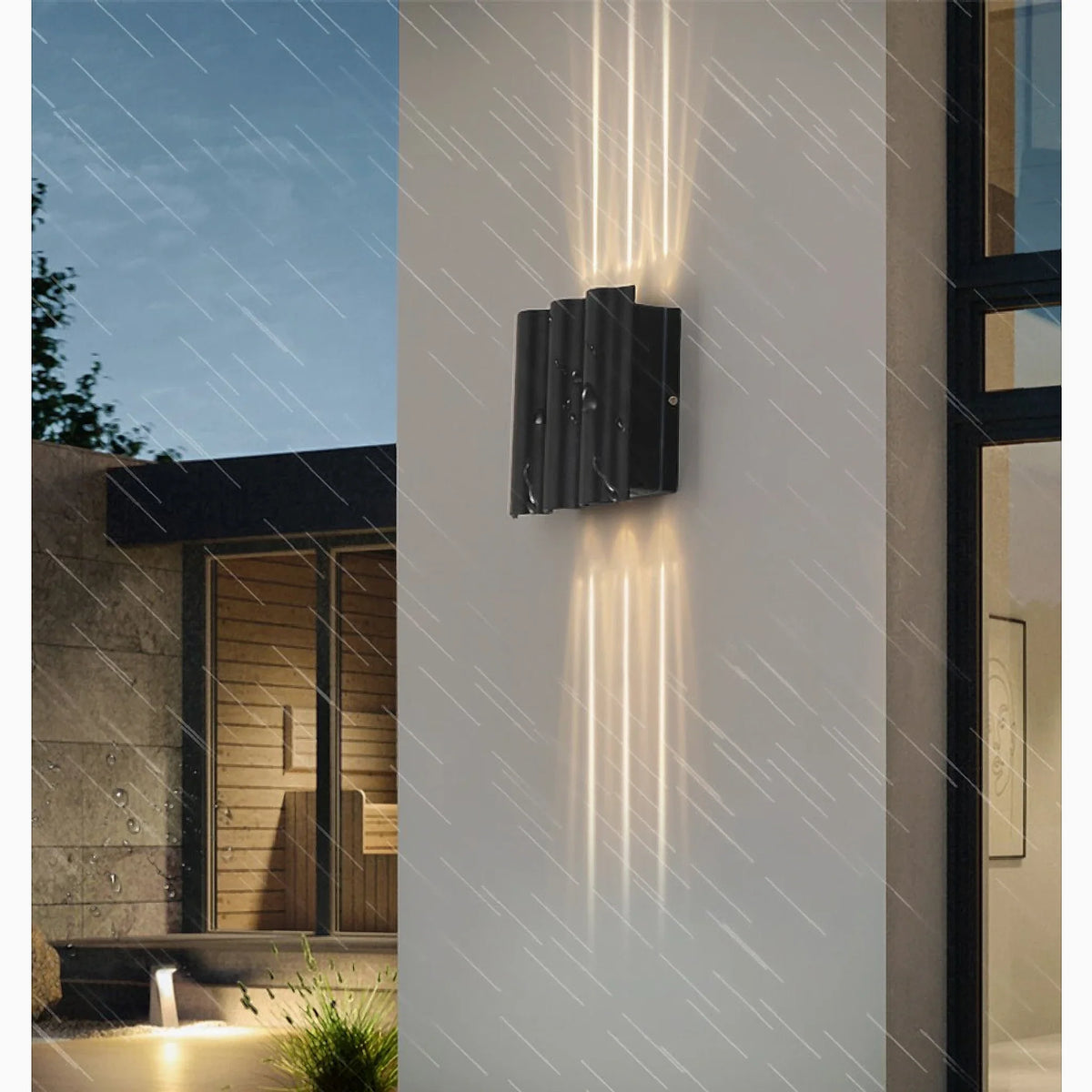 Black Outdoor LED Wall Light, Modern Aluminum Porch Lamp