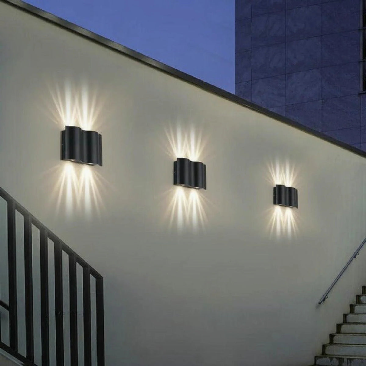 Black Outdoor LED Wall Light, Modern Aluminum Porch Lamp