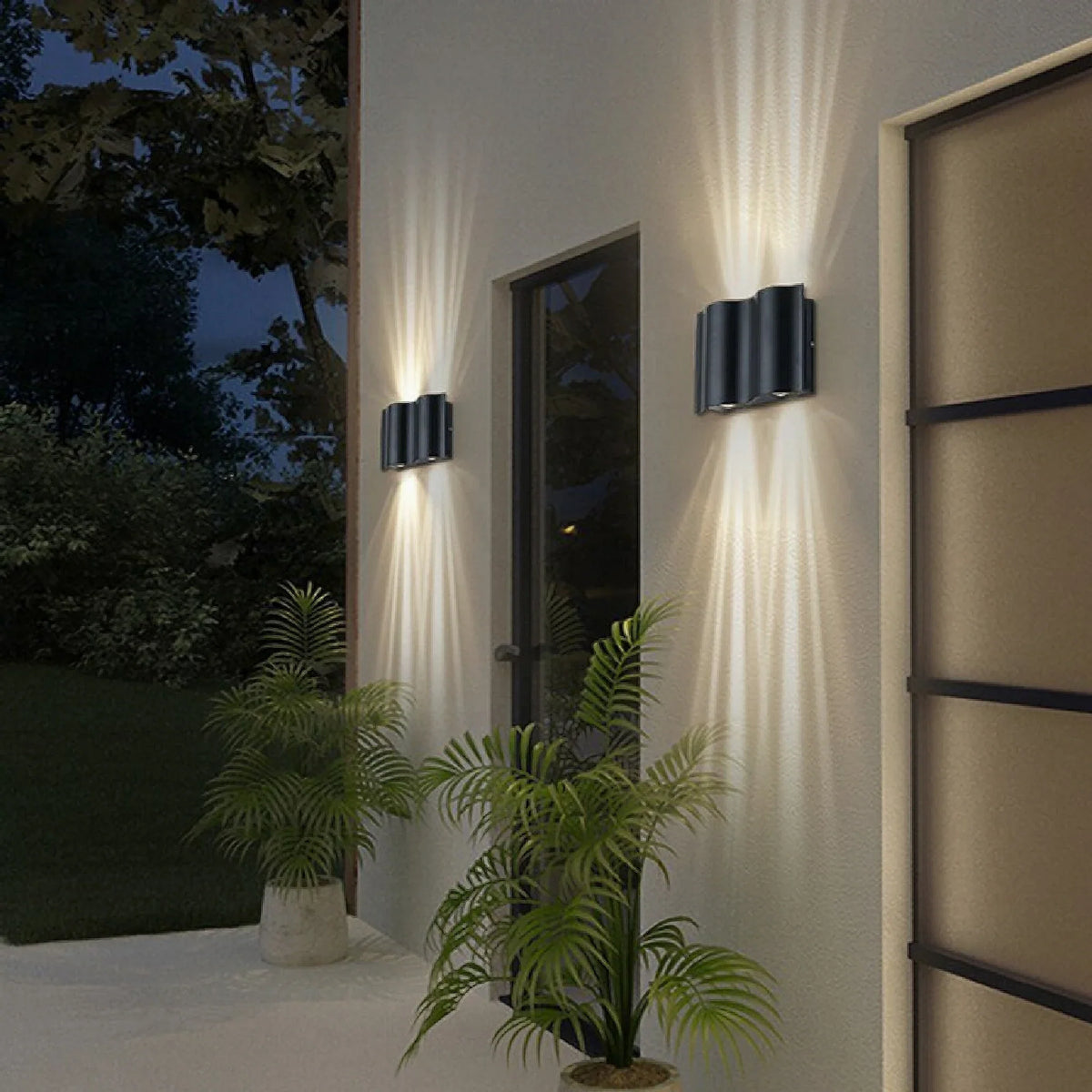 Black Outdoor LED Wall Light, Modern Aluminum Porch Lamp