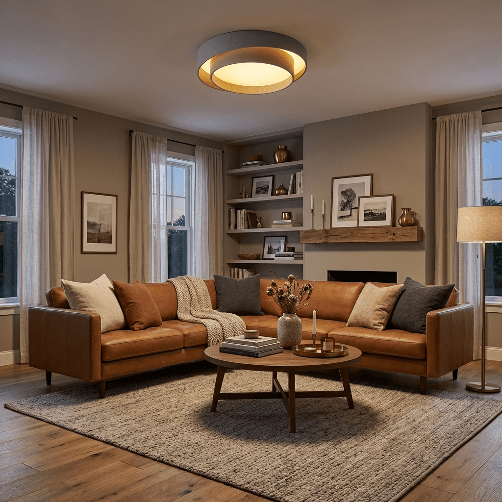Cylinder LED Flush Mount Ceiling Light, Dimmable Drum Light
