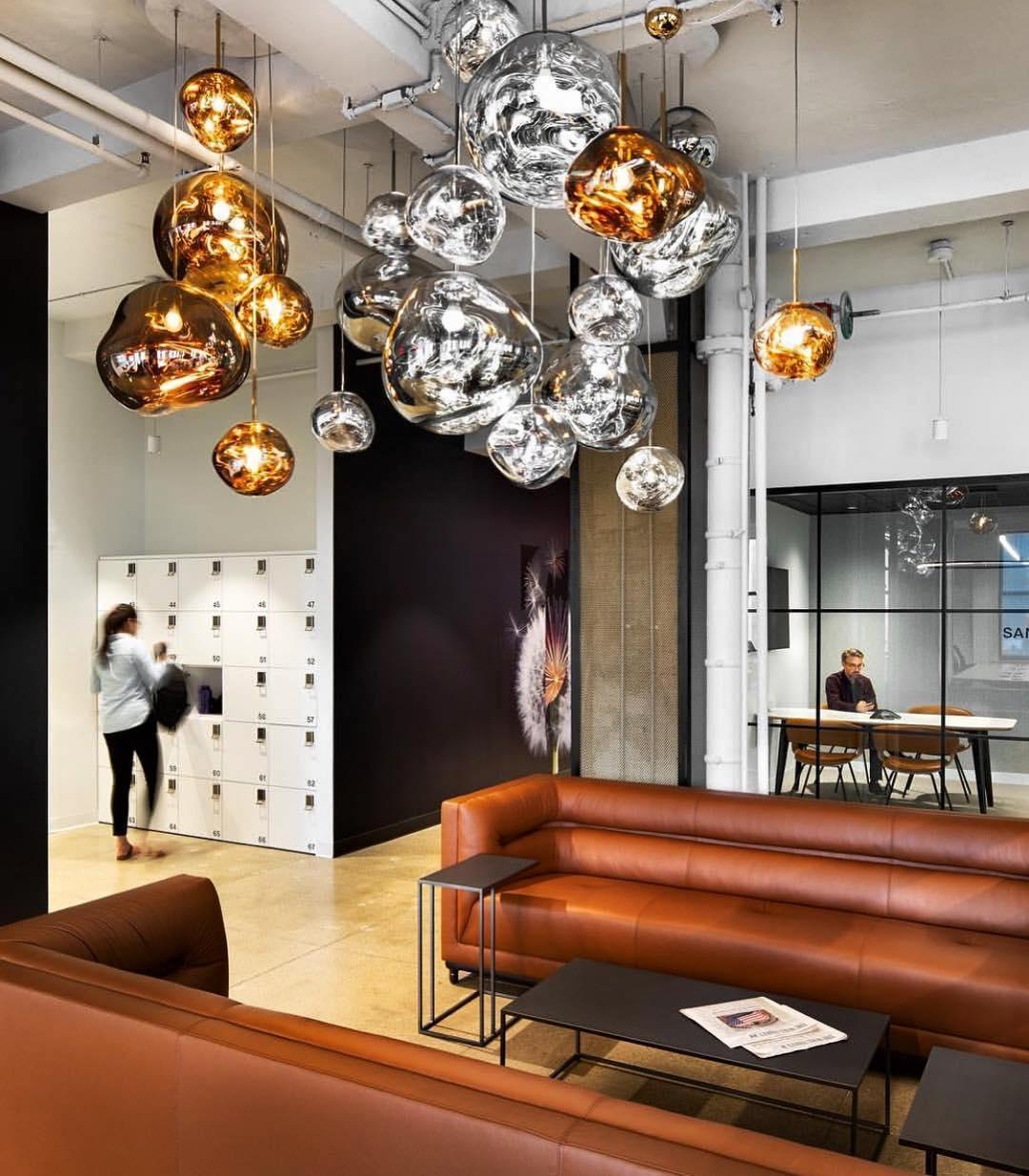 Molten Pendant Light, Mirror Effect Metallic Hanging Lamp