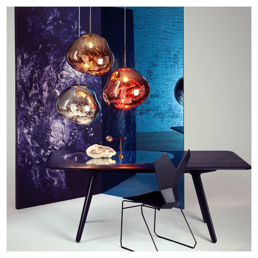 Molten Pendant Light, Mirror Effect Metallic Hanging Lamp