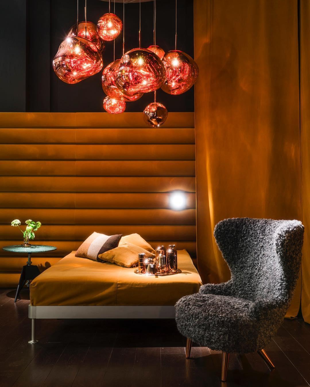Molten Pendant Light, Mirror Effect Metallic Hanging Lamp