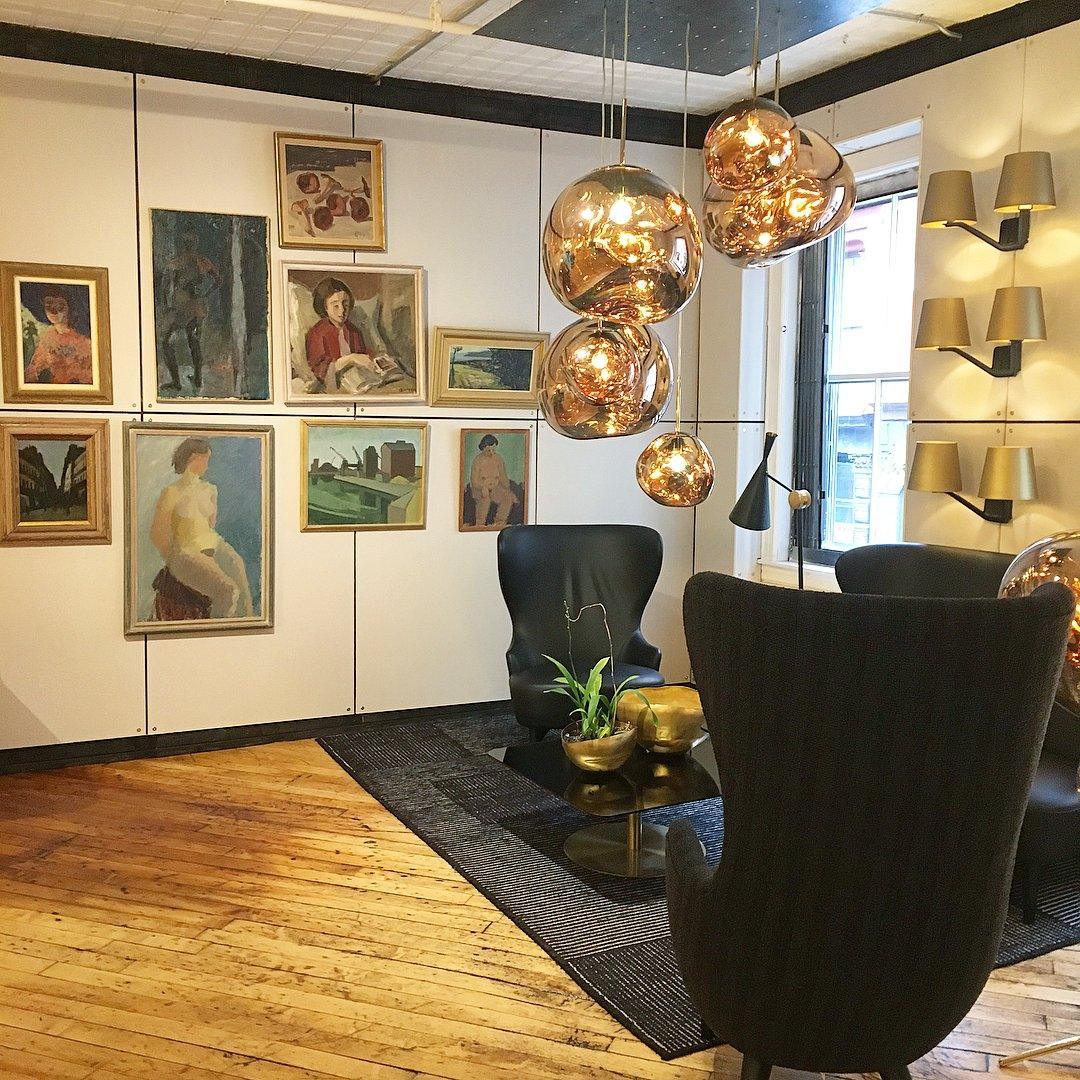 Molten Pendant Light, Mirror Effect Metallic Hanging Lamp