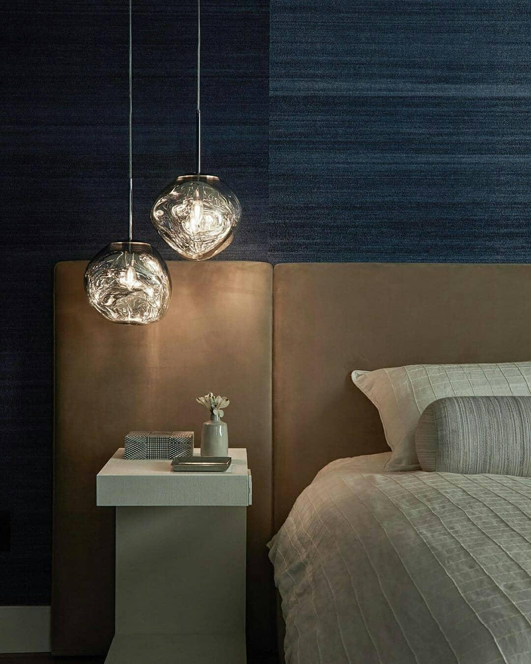 Molten Pendant Light, Mirror Effect Metallic Hanging Lamp