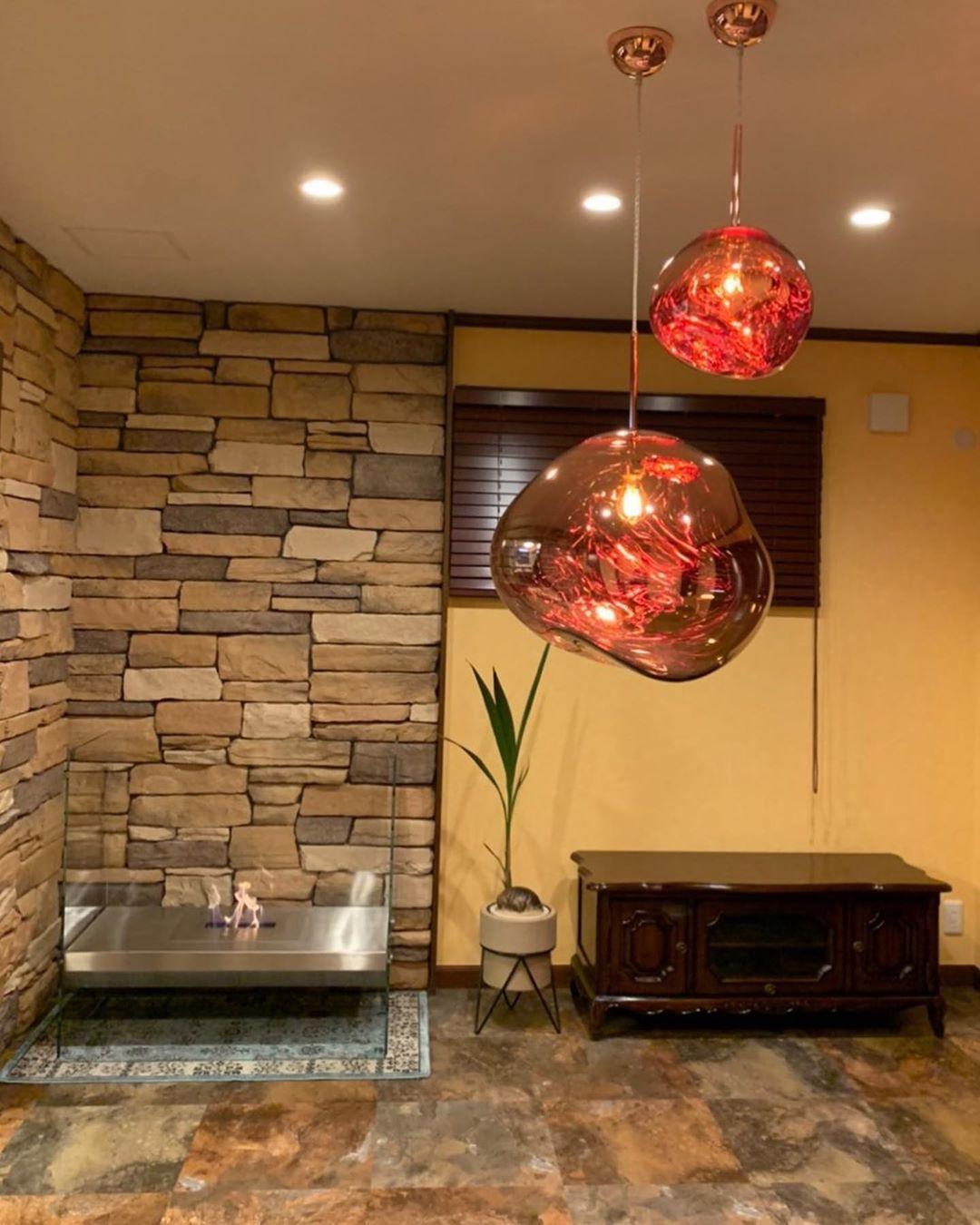Molten Pendant Light, Mirror Effect Metallic Hanging Lamp