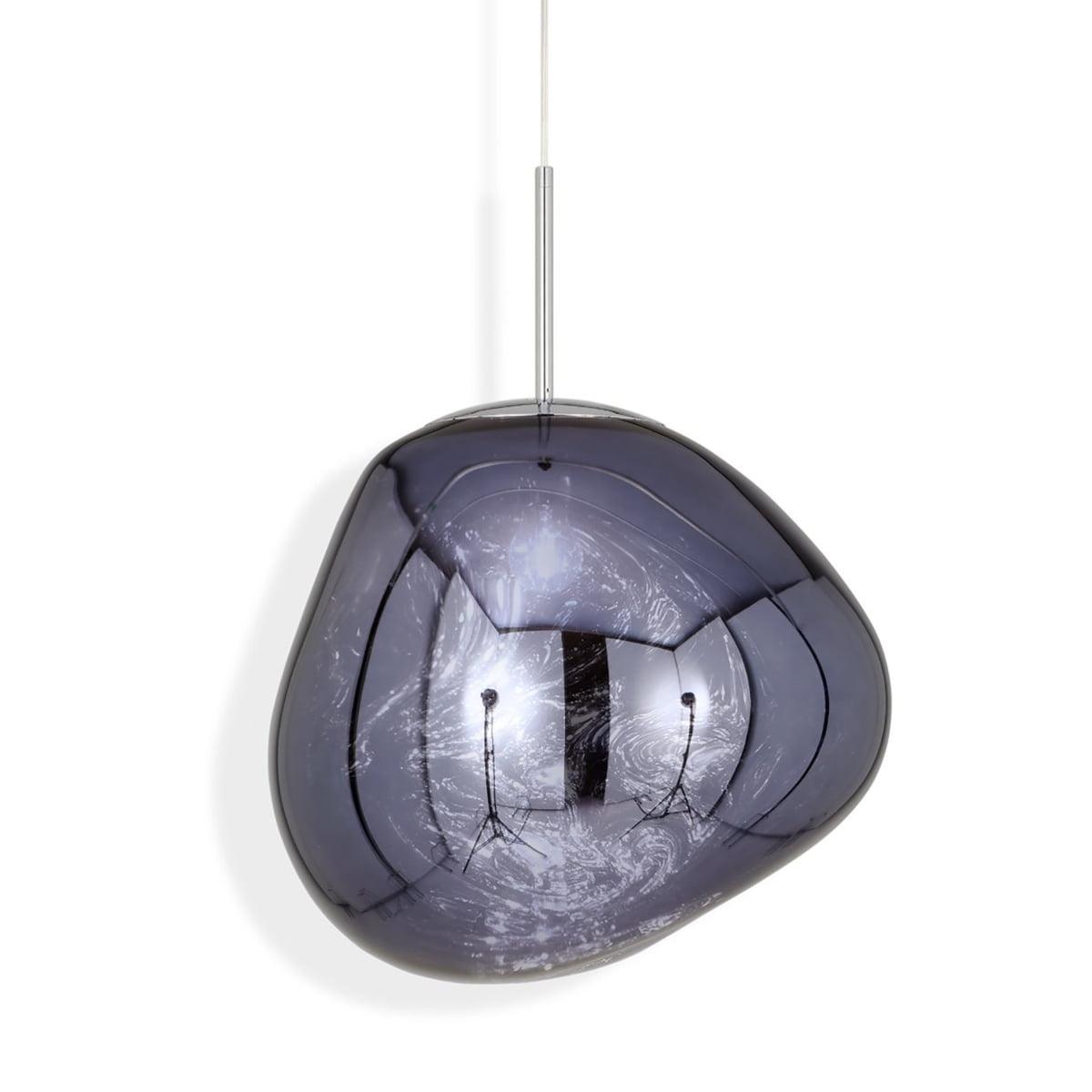 Molten Pendant Light, Mirror Effect Metallic Hanging Lamp