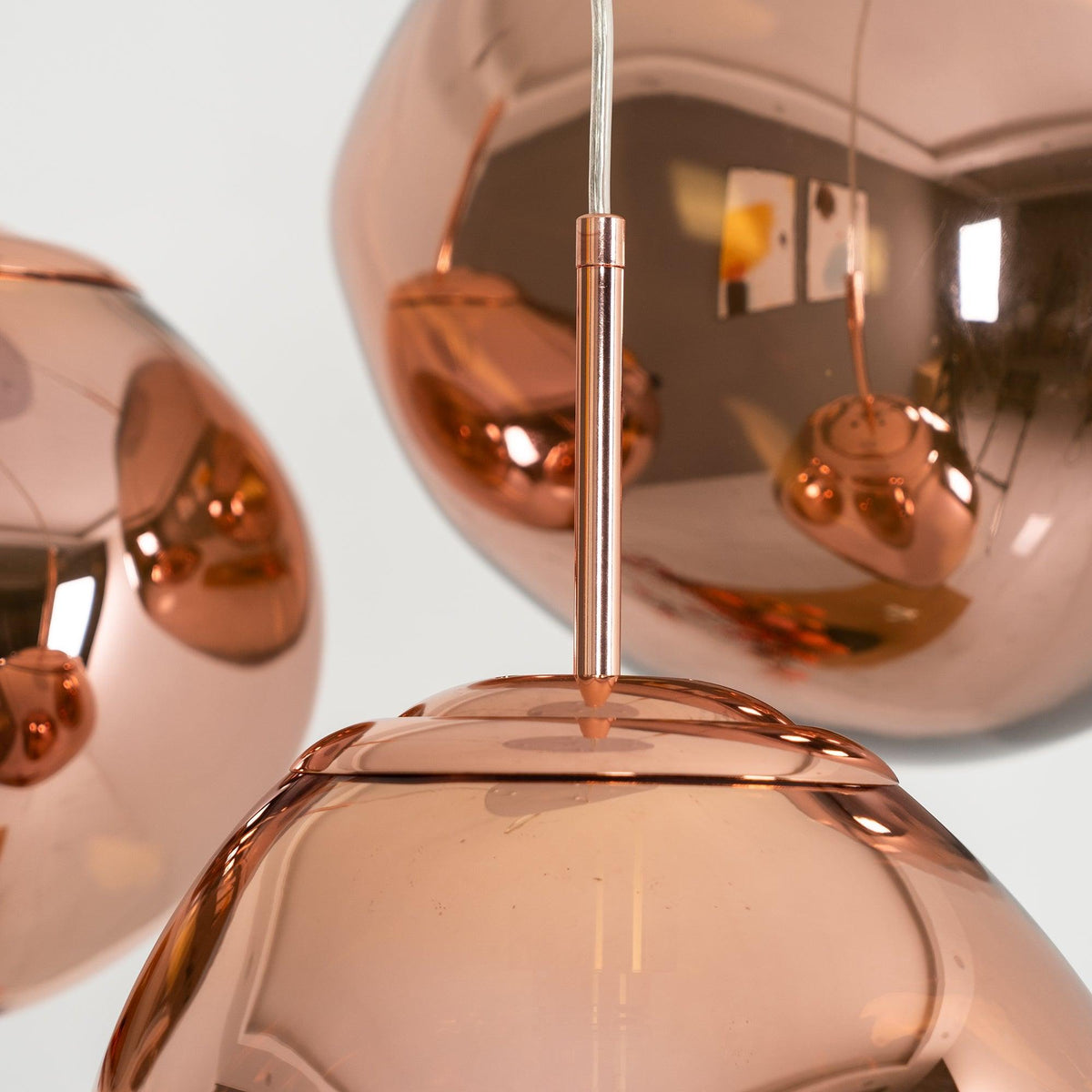 Molten Pendant Light, Mirror Effect Metallic Hanging Lamp