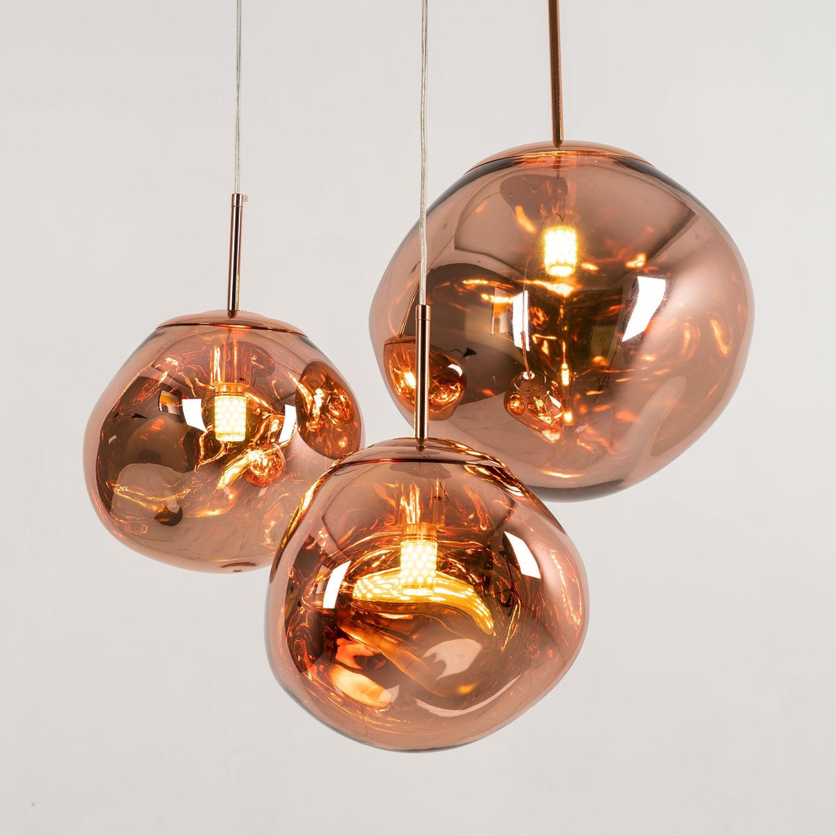 Molten Pendant Light, Mirror Effect Metallic Hanging Lamp