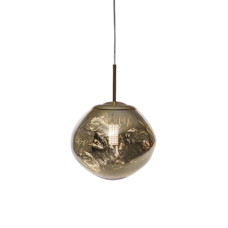 Molten Pendant Light, Mirror Effect Metallic Hanging Lamp