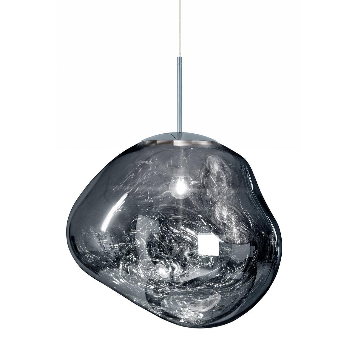 Molten Pendant Light, Mirror Effect Metallic Hanging Lamp