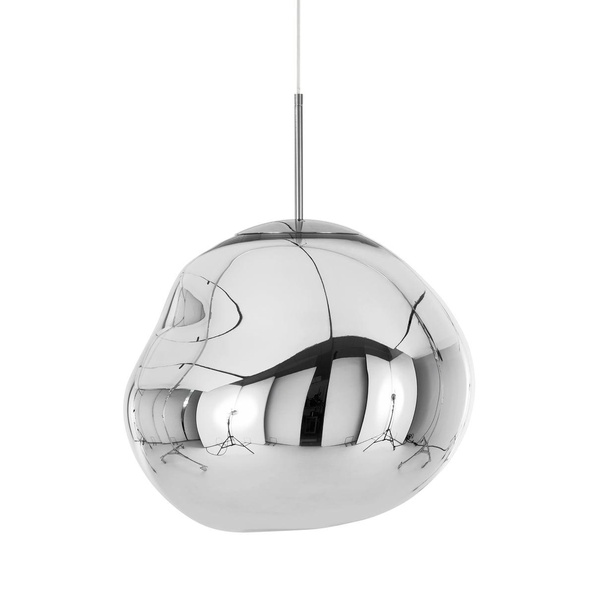 Molten Pendant Light, Mirror Effect Metallic Hanging Lamp