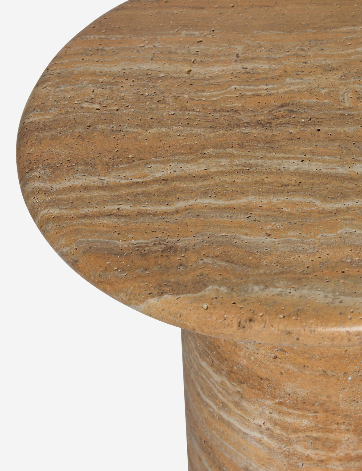 Faux Travertine Side Table, Indoor Outdoor Drink Table