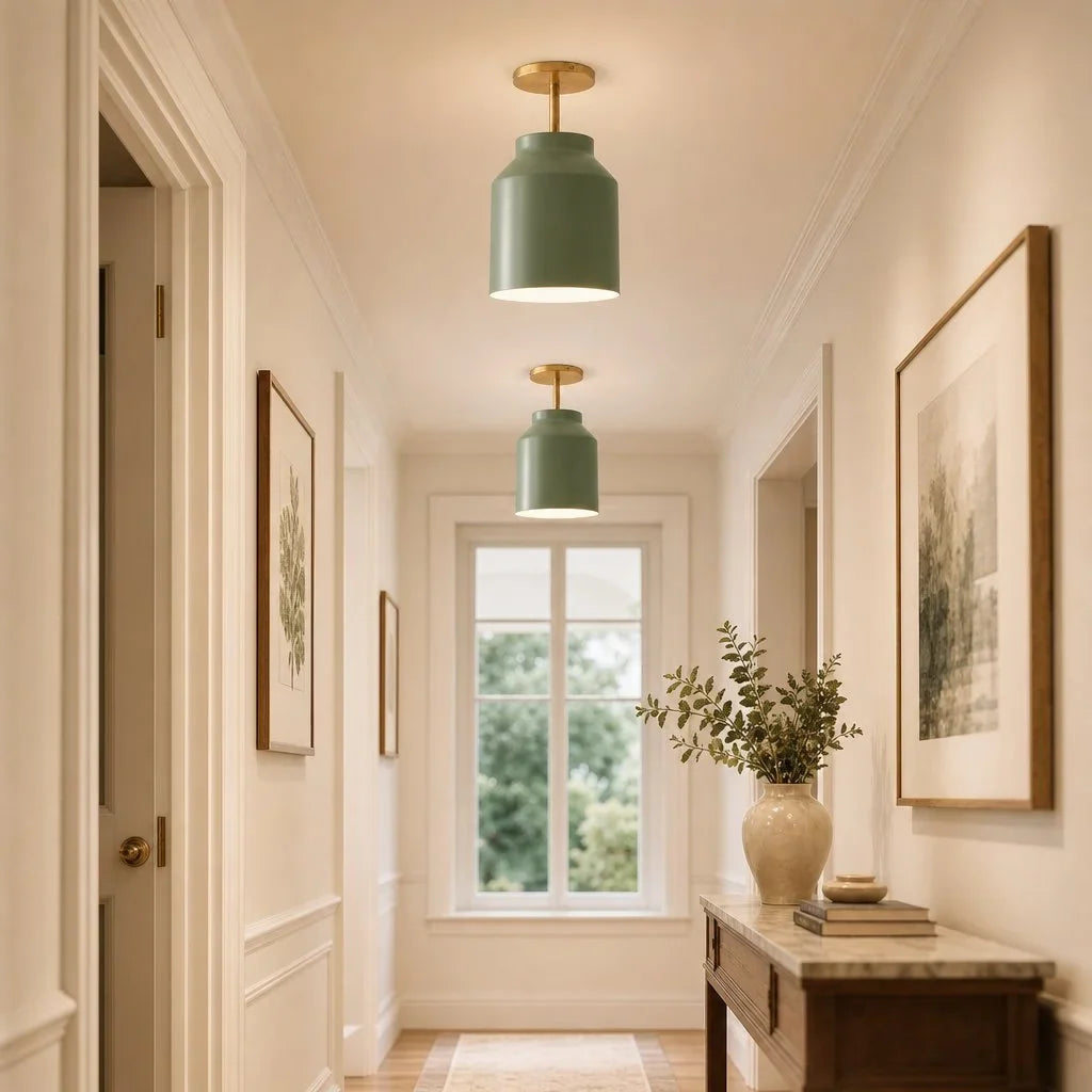 Nordic Flush Mount Ceiling Light, Metal or Glass Dome Shade