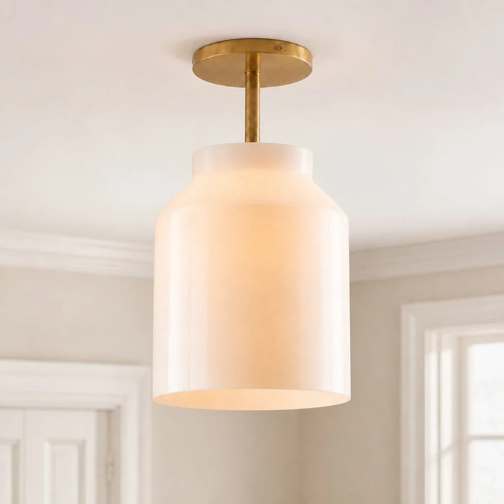Nordic Flush Mount Ceiling Light, Metal or Glass Dome Shade