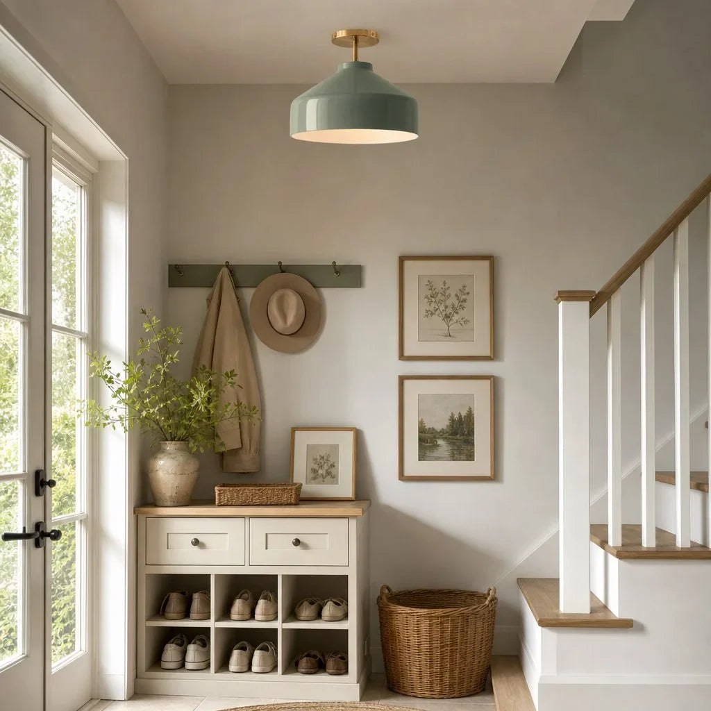 Nordic Flush Mount Ceiling Light, Metal or Glass Dome Shade