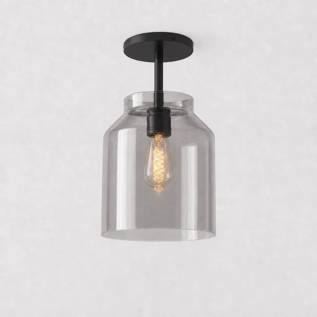Nordic Flush Mount Ceiling Light, Metal or Glass Dome Shade