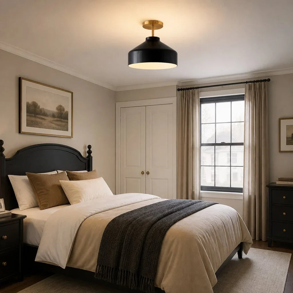 Nordic Flush Mount Ceiling Light, Metal or Glass Dome Shade