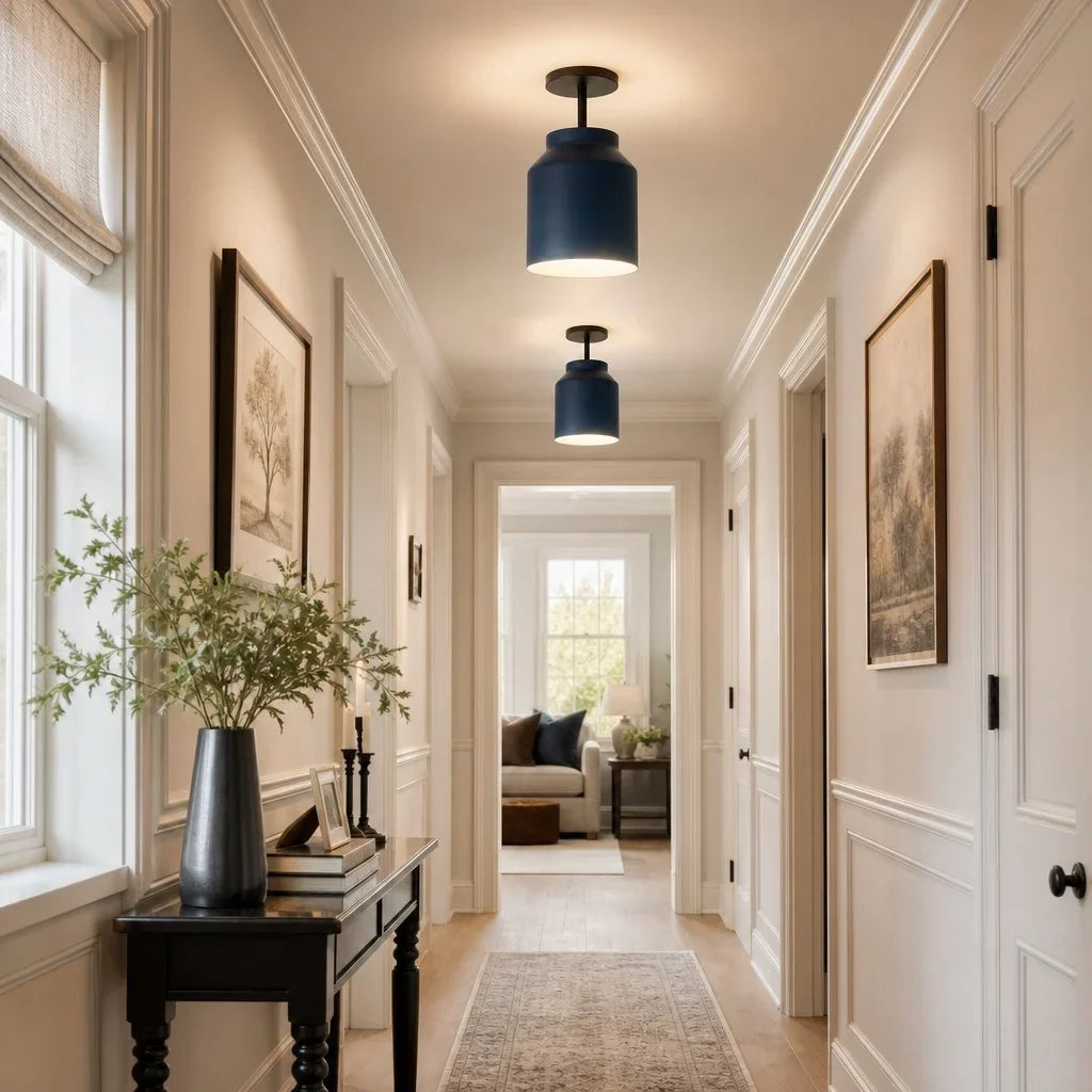 Nordic Flush Mount Ceiling Light, Metal or Glass Dome Shade