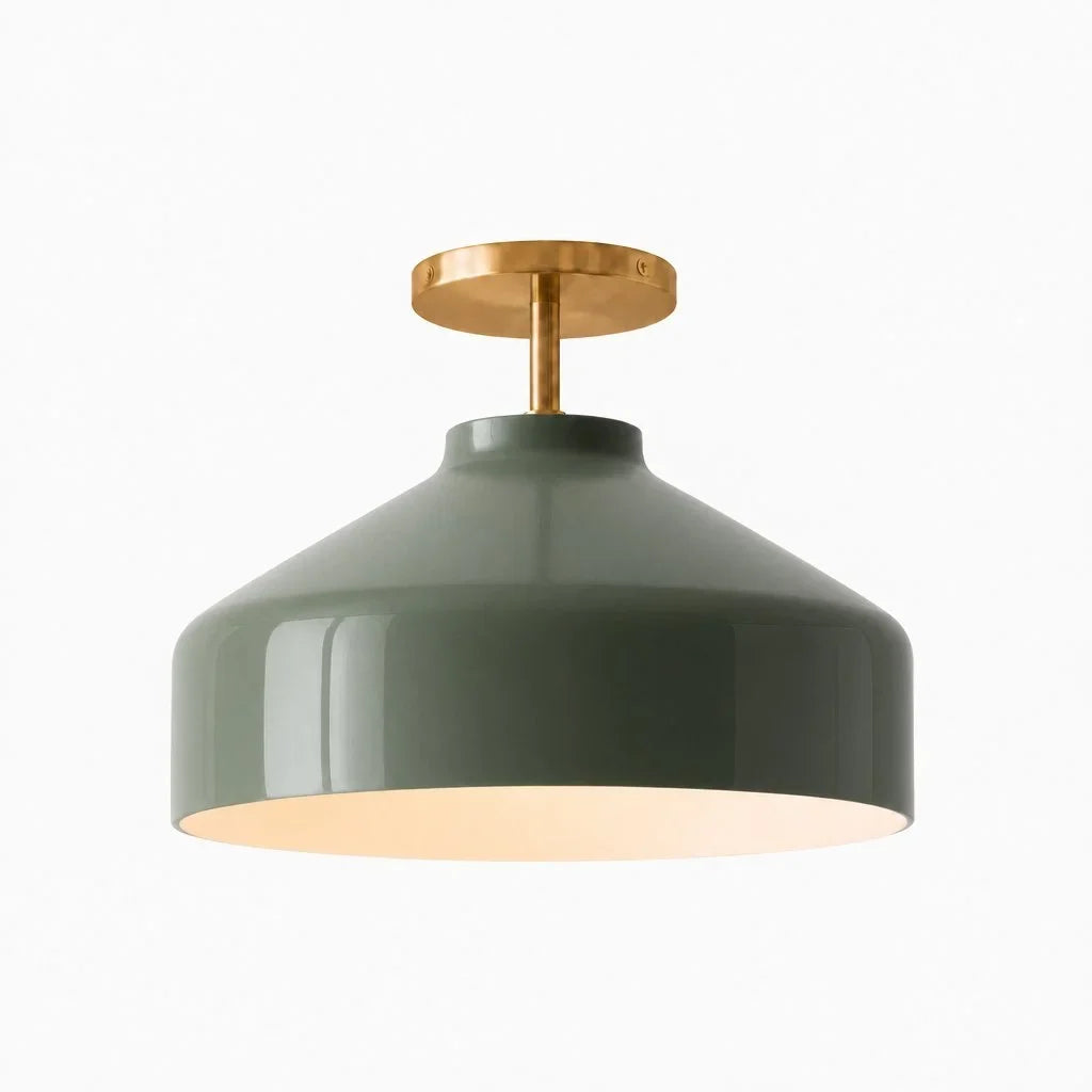 Nordic Flush Mount Ceiling Light, Metal or Glass Dome Shade