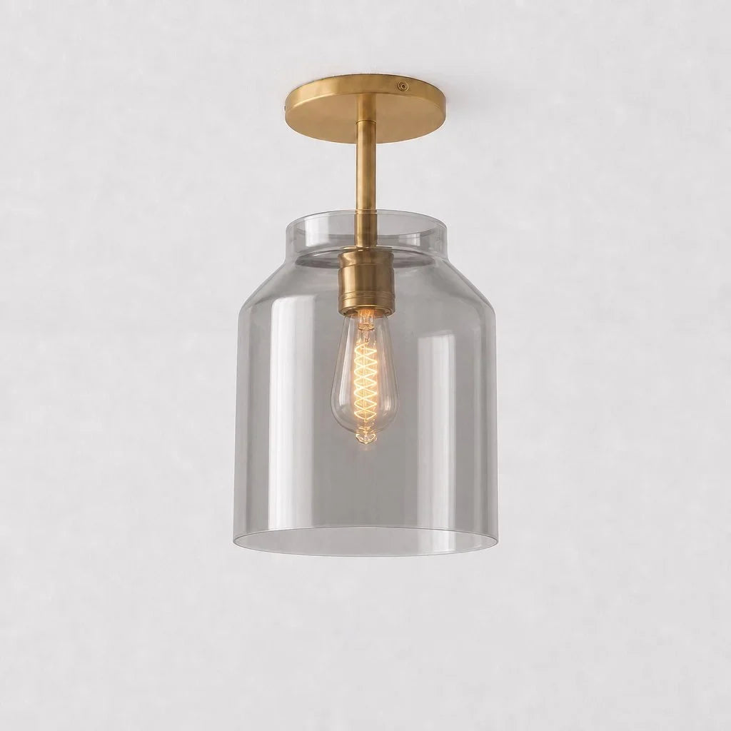 Nordic Flush Mount Ceiling Light, Metal or Glass Dome Shade