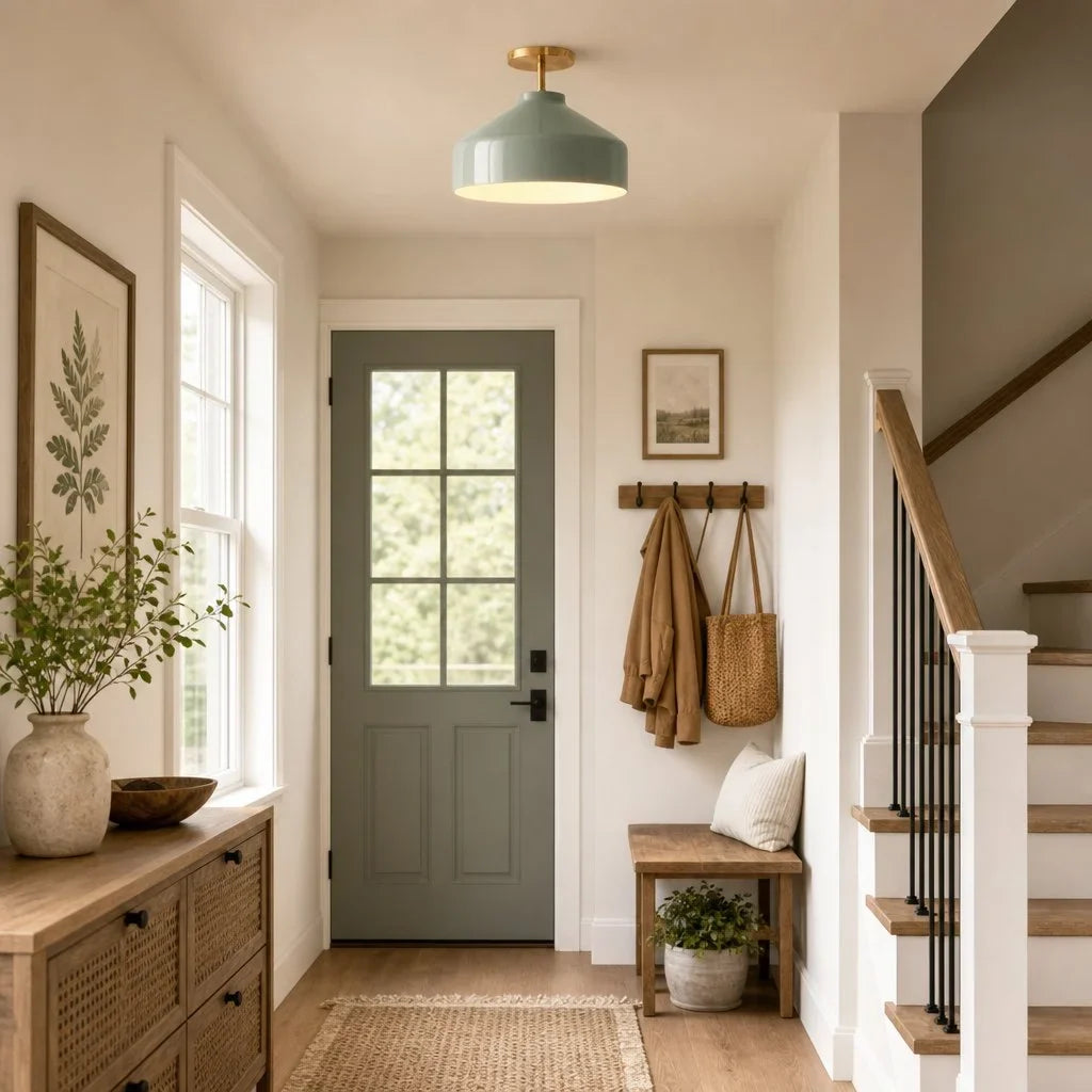 Nordic Flush Mount Ceiling Light, Metal or Glass Dome Shade