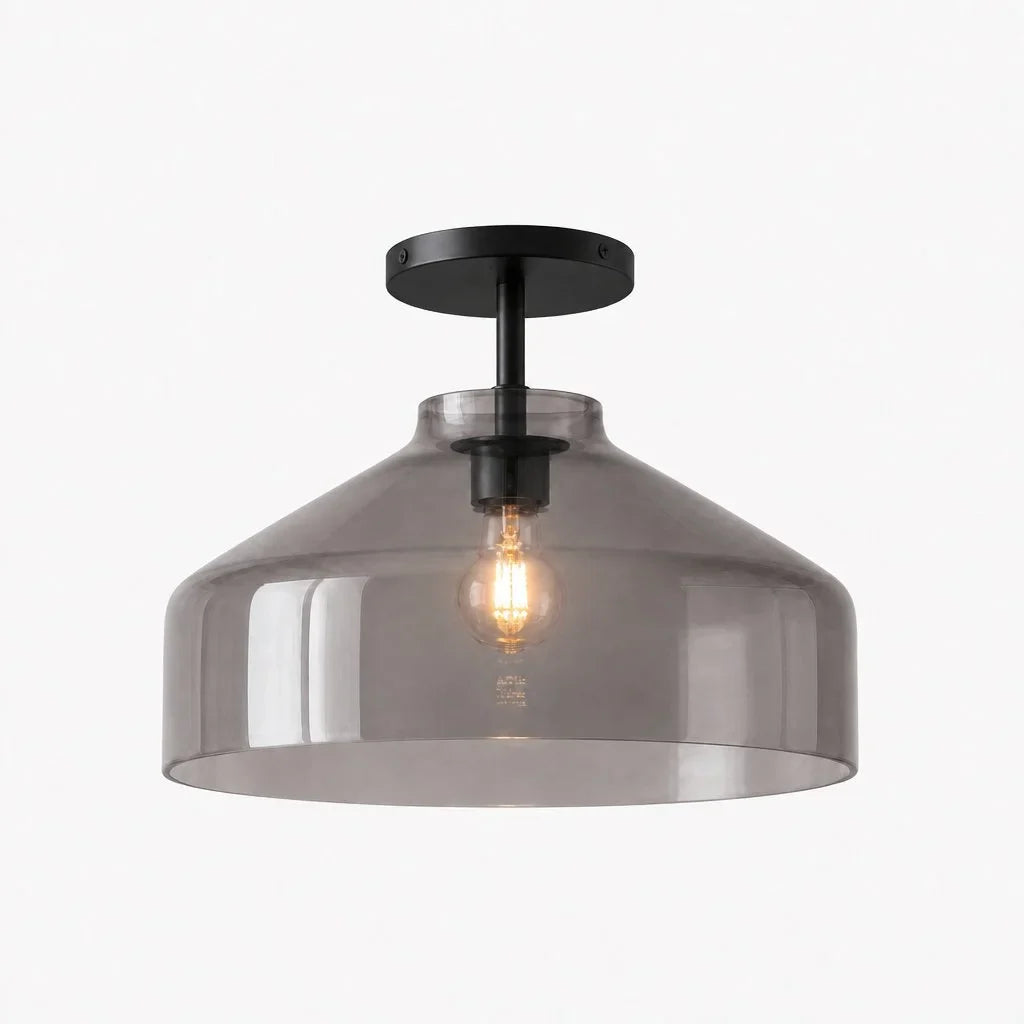 Nordic Flush Mount Ceiling Light, Metal or Glass Dome Shade