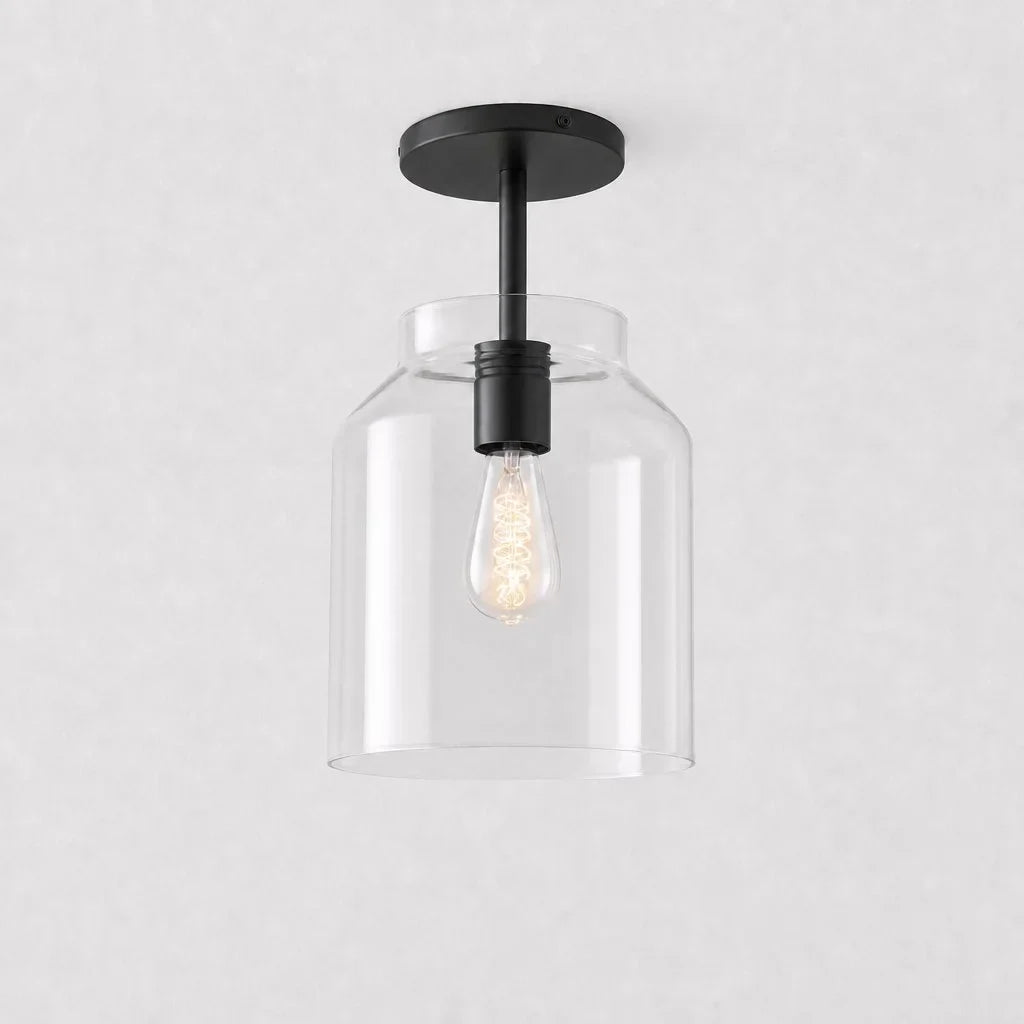 Nordic Flush Mount Ceiling Light, Metal or Glass Dome Shade