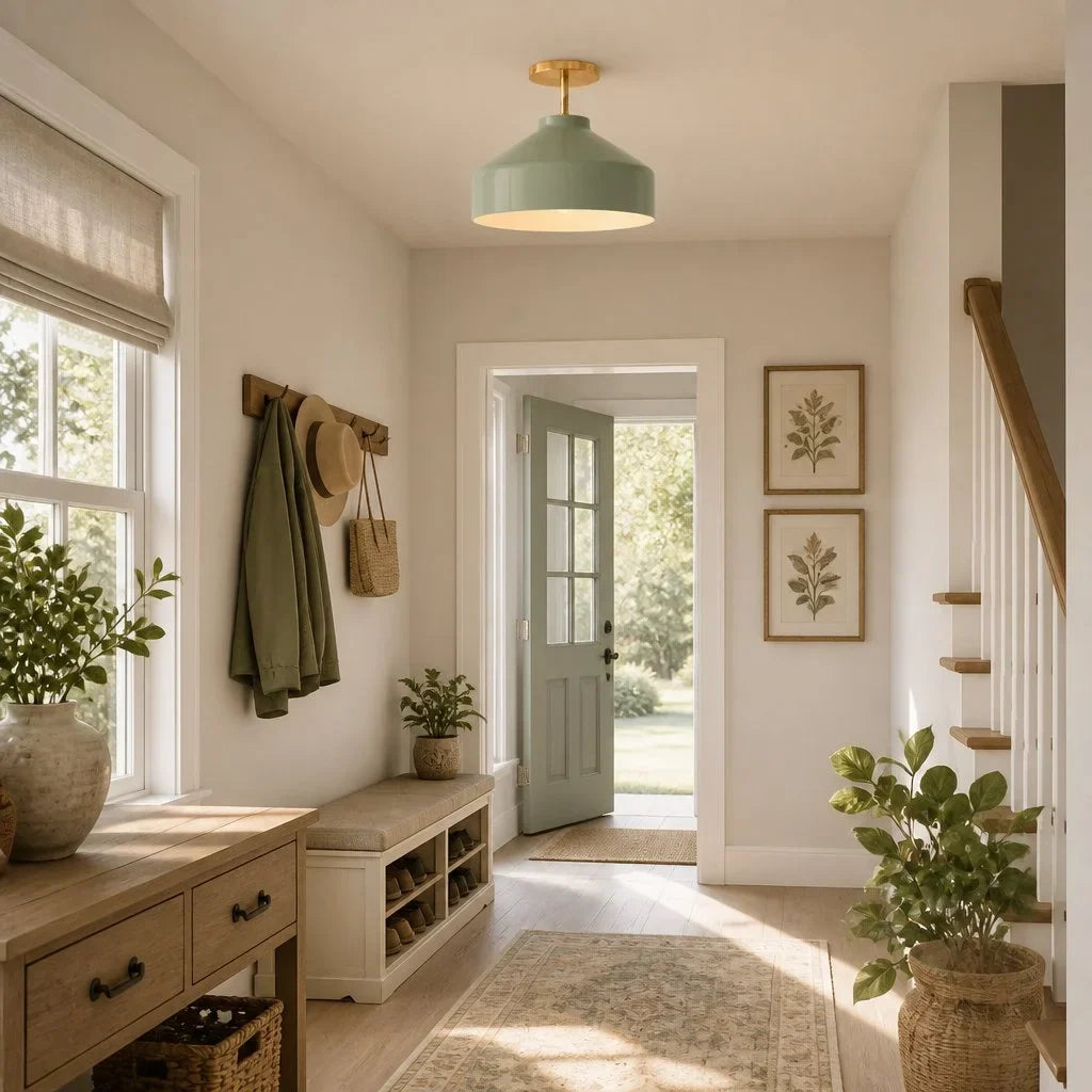 Nordic Flush Mount Ceiling Light, Metal or Glass Dome Shade