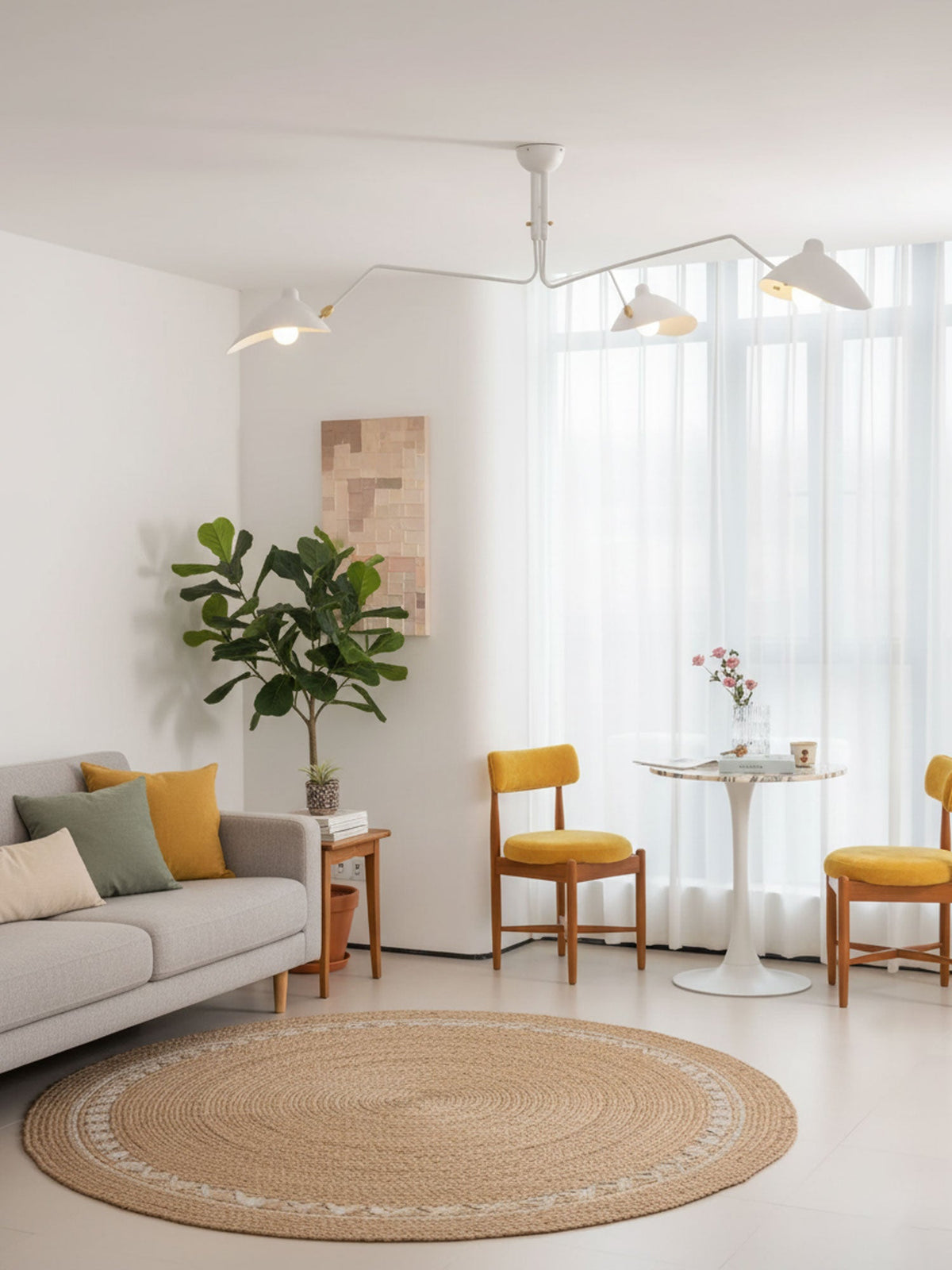 Mid Century Multi-Arm Chandelier, Linear Dining Room Light