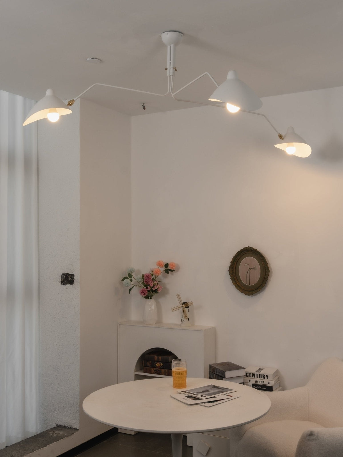 Mid Century Multi-Arm Chandelier, Linear Dining Room Light