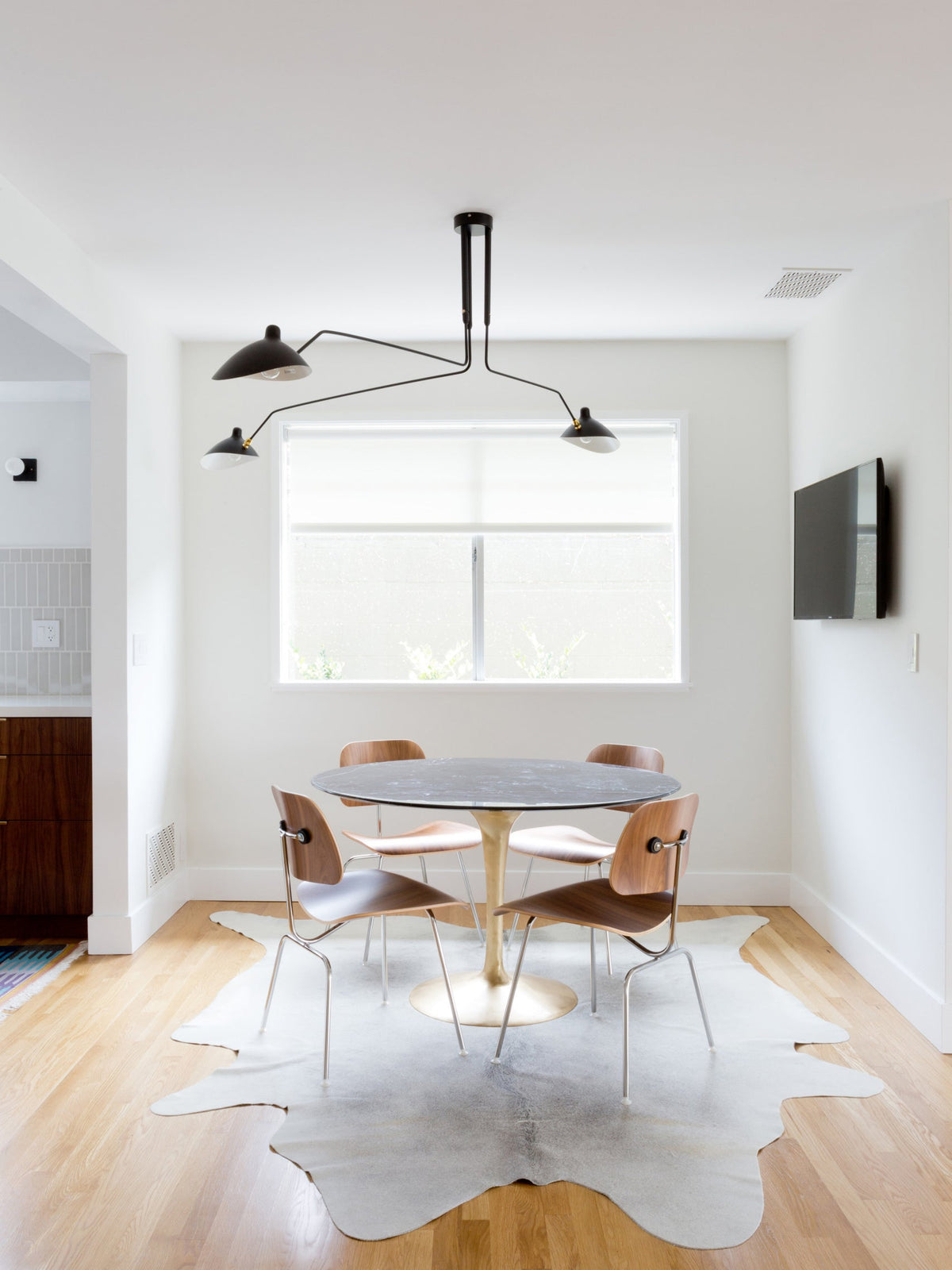 Mid Century Multi-Arm Chandelier, Linear Dining Room Light