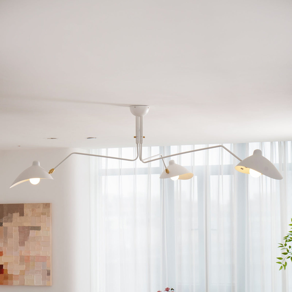 Mid Century Multi-Arm Chandelier, Linear Dining Room Light