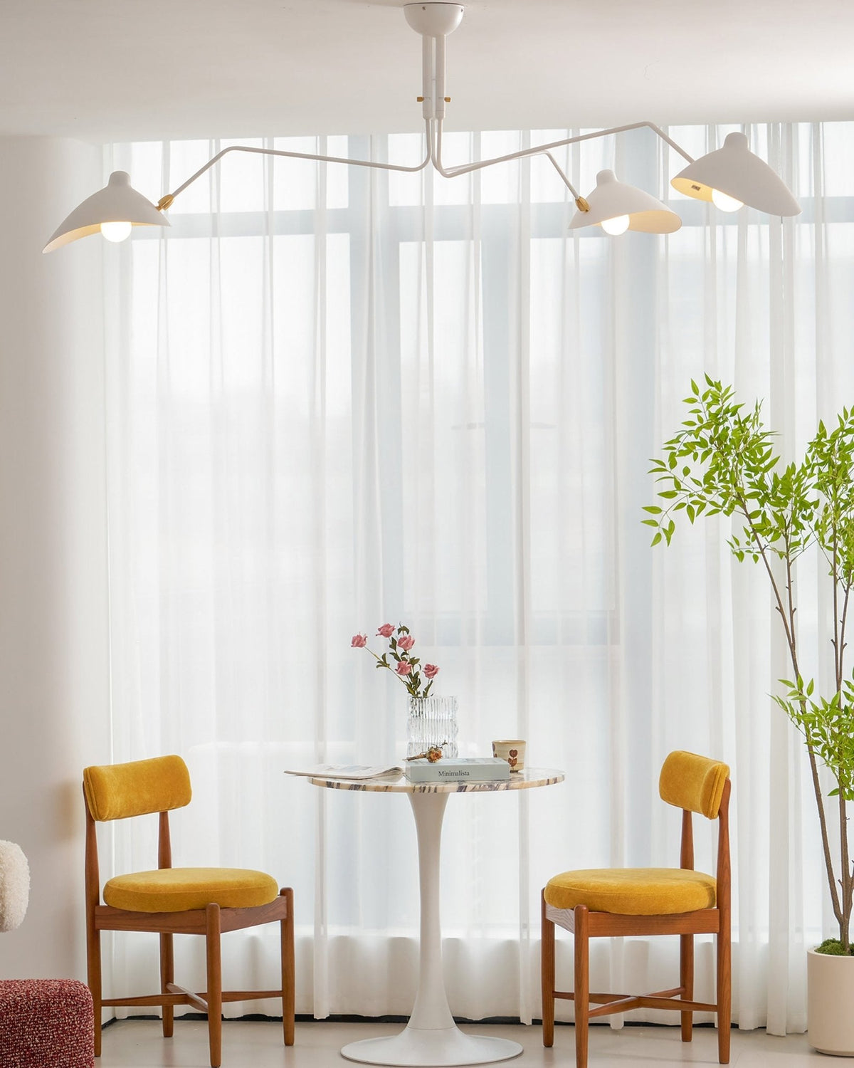 Mid Century Multi-Arm Chandelier, Linear Dining Room Light