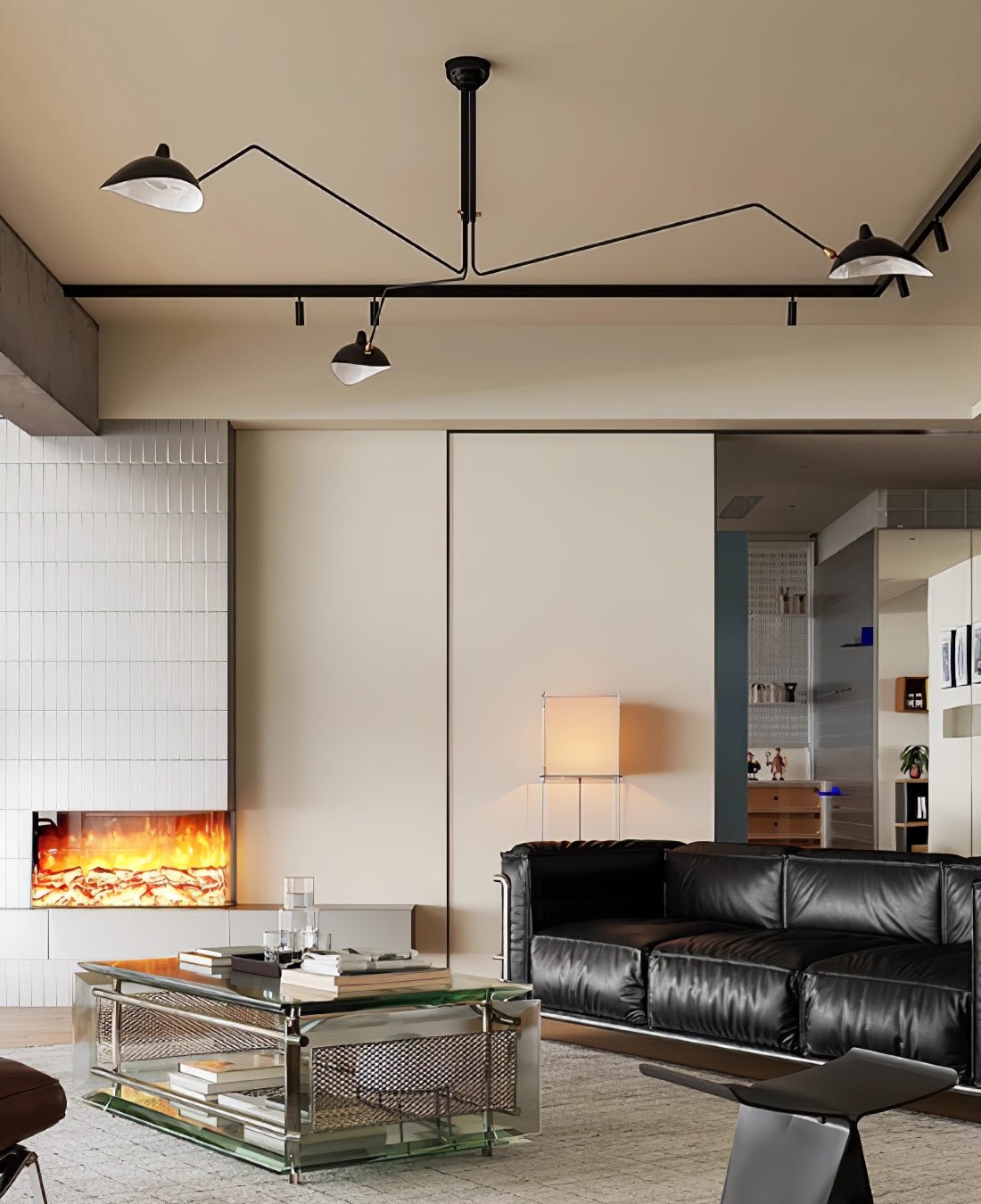 Mid Century Multi-Arm Chandelier, Linear Dining Room Light