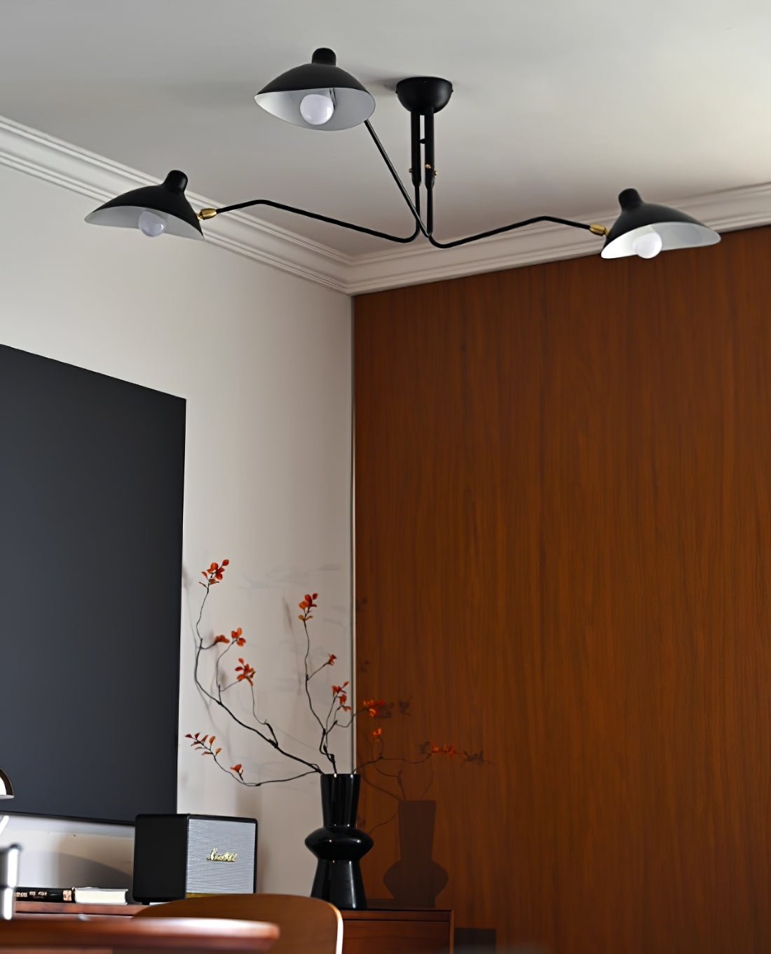 Mid Century Multi-Arm Chandelier, Linear Dining Room Light