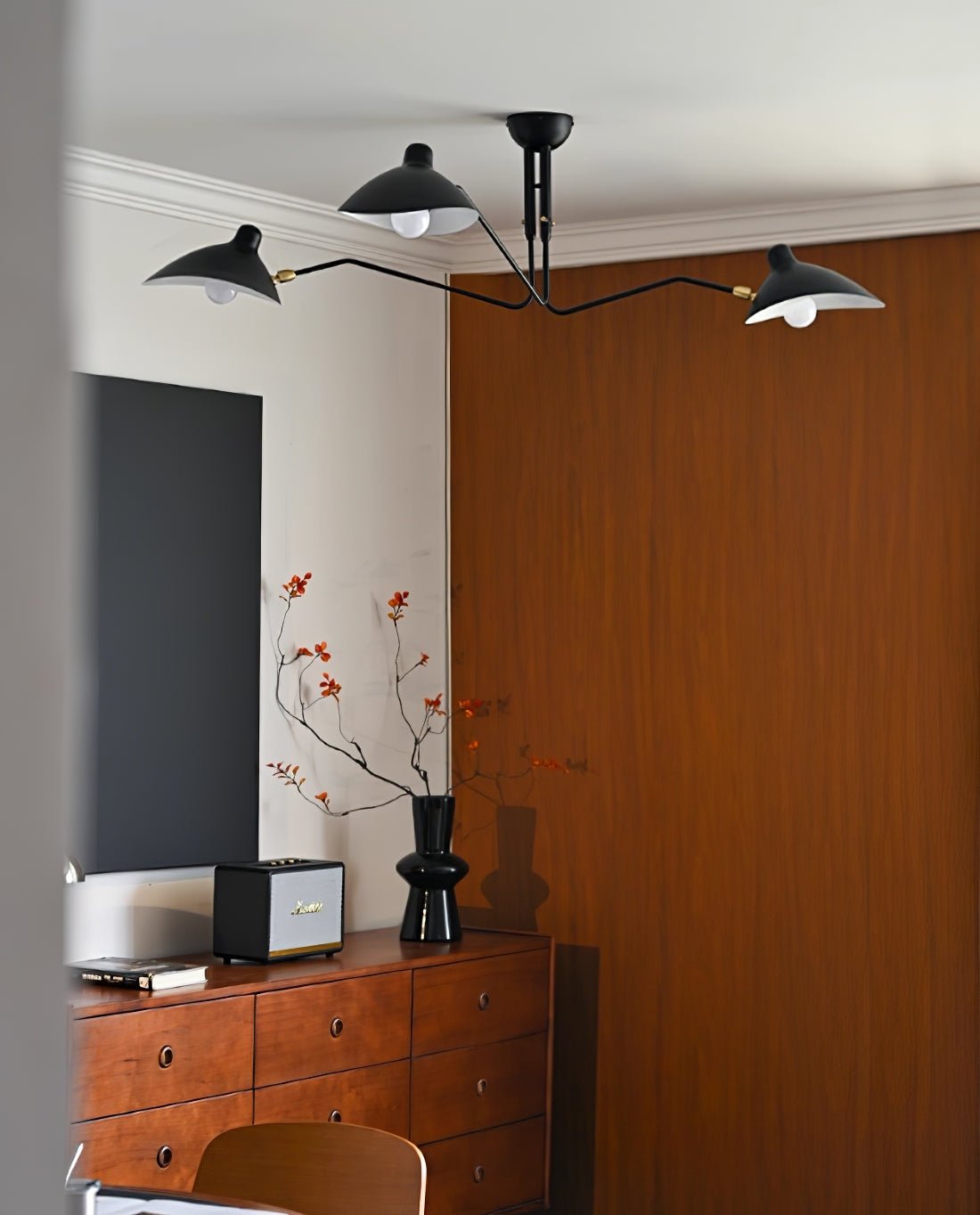 Mid Century Multi-Arm Chandelier, Linear Dining Room Light