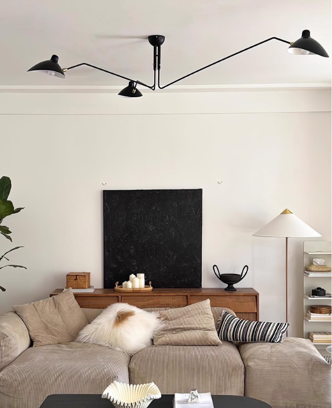 Mid Century Multi-Arm Chandelier, Linear Dining Room Light