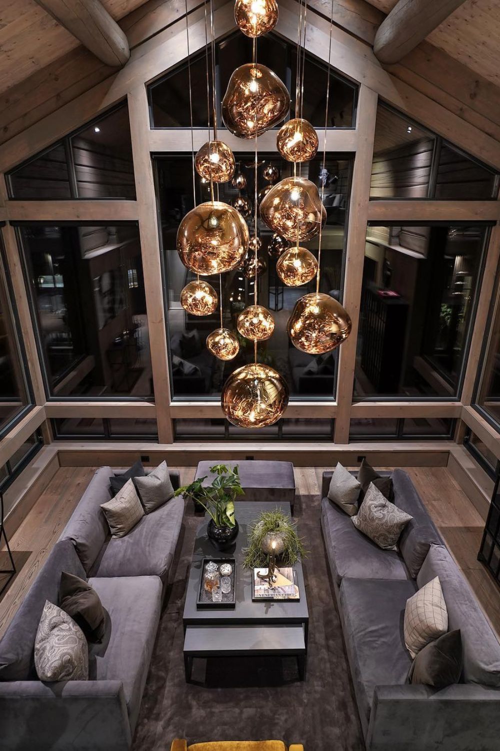 Molten Pendant Light, Mirror Effect Metallic Hanging Lamp
