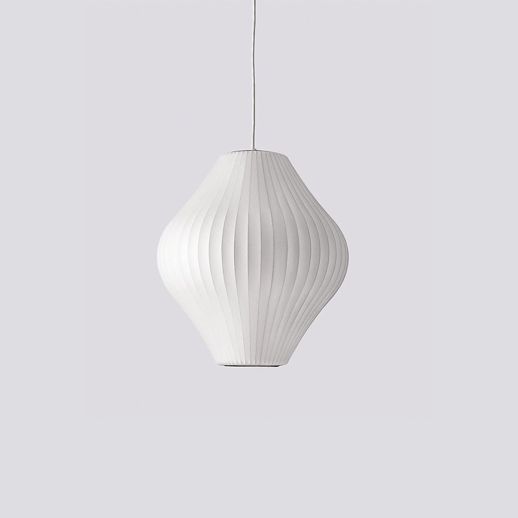 Silk Bubble Pendant Light, Mid Century Bubble Lamp Shade